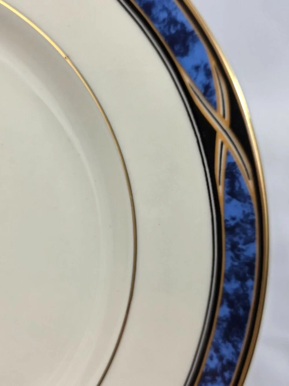 Lenox Mountain View American Home Salad Plate Blue Marble Rim